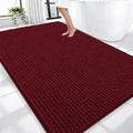OLANLY Thick Large Bathroom Rugs 70x46, Extra Soft Absorbent Chenille Bath Rugs, Rubber Backing, Machine Wash Dry, Bath Mats for Bathroom Floor, Tub and Shower, Home Decor Accessories, Burgundy