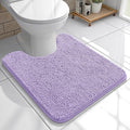 OLANLY Toilet Rugs U-Shaped 20x20, Extra Soft Absorbent Chenille Contour Bathroom Rugs for Toilet, Dry Quickly, Machine Washable, Non-Slip Bath Mat, Lavender
