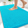 OLANLY Thick Bathroom Rugs 30x20, Extra Soft Absorbent Chenille Bath Rugs, Rubber Backing, Machine Wash Dry, Bath Mats for Bathroom Floor, Tub and Shower, Home Decor Accessories, Aqua Sky