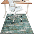 36"x48" Office Chair Mat for Hardwood Tile Floor, Under Desk Carpet Protector for Rolling Computer Chair Mat, Machine Washable Area Rug, Anti-Slip 1/5" Thick Low Pile Thin Vinyl Floor Mat, Teal Blue