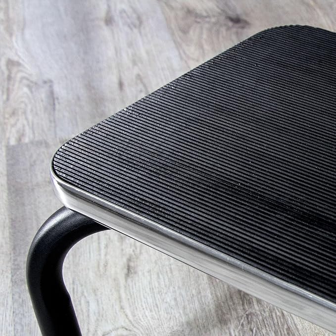 DMI Foot Stool for High Beds, Elderly Daily Living Stool, 300 Pound Weight Capacity, Non-Slip Textured Grip, Safe Stool for Seniors, Portable, Black, 539-1904-0099