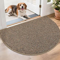 BEQHAUSE Dirt Trapper Door Mat 26" x 40" Half Circle Non-Slip Washable Doormats Entrance Rugs Absorbent Welcome Low Profile Floor Mats for Front Back Door and Entryway, Taupe