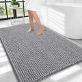 OLANLY Thick Large Bathroom Rugs 40x32, Extra Soft Absorbent Chenille Bath Rugs, Rubber Backing, Machine Wash Dry, Bath Mats for Bathroom Floor, Tub and Shower, Home Decor Accessories, Grey