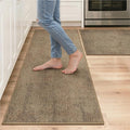 GENIMO Kitchen Mats for Floor 2PCS, Washable Absorbent Runner Rugs for Kitchen, 17.3"x47"+17.3"x30", Cushioned Non Slip Kitchen Rugs for Kitchen Floor,Standing Mat Rug for Home, Sink, Laundry, Jute