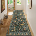 DUKINO 3x8 Washable Runner Rug, Low Pile Animal Print Non Slip Long Runner Rug for Kitchen, Lightweight & Non Shedding Indoor Carpet for Hallway, Kitchen, Entryway, Bathroom, Laundry, Black