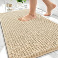 OLANLY Thick Bathroom Rugs 30x20, Extra Soft Absorbent Chenille Bath Rugs, Rubber Backing, Machine Wash Dry, Bath Mats for Bathroom Floor, Tub and Shower, Home Decor Accessories, Beige