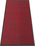 Indoor Outdoor Door Mat, 4' x 2' Doormat for Entryway, Rubber Backing Non Slip Front Door Mat Outside Entrance, Super Absorbent Commercial Floor Mat for Home Office, Red