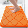OLANLY Memory Foam Bath Mat Rug 24x16, Ultra Soft and Absorbent Bathroom Rugs, Non-Slip, Comfortable, Machine Washable Bath Carpet for Bathroom Floor, Tub, Shower and Home Decor Accessories, Orange