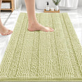 OLANLY Thick Bathroom Rugs 30x20, Extra Soft Absorbent Chenille Striped Bath Rugs, Rubber Backing, Machine Wash Dry, Bath Mats for Bathroom Floor, Tub and Shower, Home Decor Accessories, Vanilla