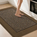 BEQHAUSE Kitchen Rugs 32"x48", Kitchen Runner Rug Non-Slip Kitchen Mats for Floor, Absorbent and Stain Resistant Kitchen Mats, Machine Washable Rugs for Kitchen, Hallway, Laundry & Sink, Brown