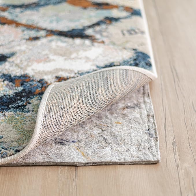 Mohawk Home Non Slip Rug Pad 4' 11" x 7' 6" - 3/8" Thick Felt + Latex Rubber Gripper - Dual Surface Cushion for Hardwood, Carpet, Tile Floors, Made in USA