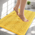 OLANLY Thick Small Bathroom Rugs 24x16, Extra Soft Absorbent Chenille Striped Bath Rugs, Rubber Backing, Machine Wash, Bath Mats for Bathroom Floor, Tub and Shower, Home Decor Accessories, Yellow