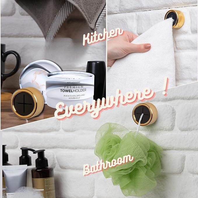 HEFA Towel Hooks - 8 Pack Eco Kitchen Gadgets, Dish & Hand Towel Holder, Kitchen Organization