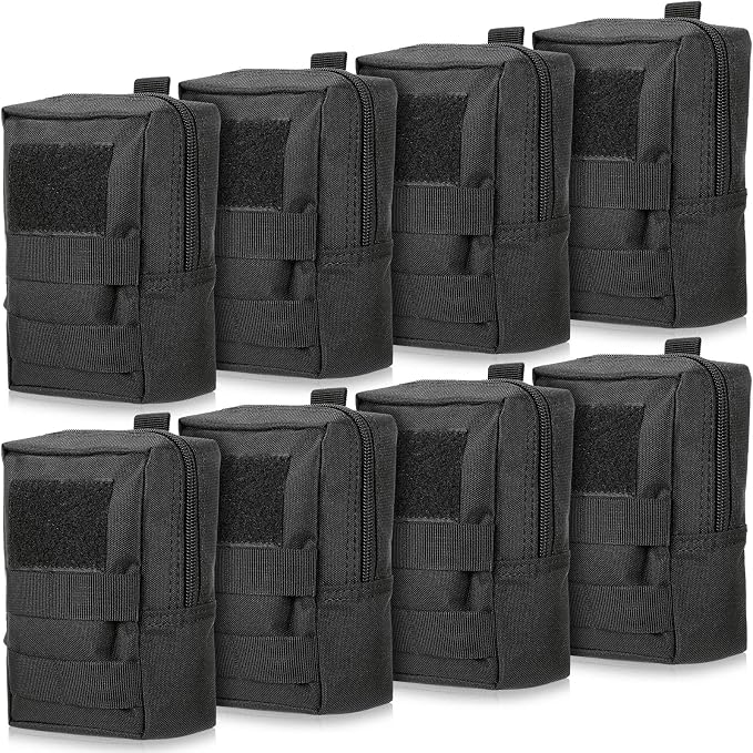 8 Pcs Molle Pouches Tactical Molle Pouch Vest Pouch Cell Phone Belt Pouch Waterproof Waist Bag Pack Utility EDC Pouch Bag Compact Accessories Gadget Pocket Organizer