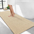 OLANLY Thick Bathroom Runner Rugs 44x24, Extra Soft Absorbent Chenille Bath Rugs, Rubber Backing, Machine Wash Dry, Long Bath Mats for Bathroom Floor, Tub and Shower, Home Decor Accessories, Beige