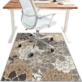 48"x72" Office Chair Mat for Hardwood Tile Floor, Under Desk Carpet Protector for Rolling Computer Chair Mat, Machine Washable Area Rug, Anti-Slip 1/5" Thick Low Pile Thin Vinyl Floor Mat, Grey Beige