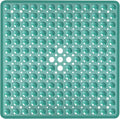 Square Shower Bathtub Mat Non Slip for Inside Shower Mars Green 21x21 Inch, Shower Stall Mats for Bathroom Floor, Soft Bath Mat for Tub with Big Suction Cups Drain Holes, Easy Washable Dry