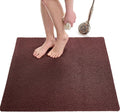 Square Shower Mat - Non Slip Shower Mats for Inside Shower - Extra Large 31x31 Shower Floor Mat Non Slip - Square Bath Mat for Shower - Secure Anti Slip Loofah Shower Bath Mat (31x31 Brown)
