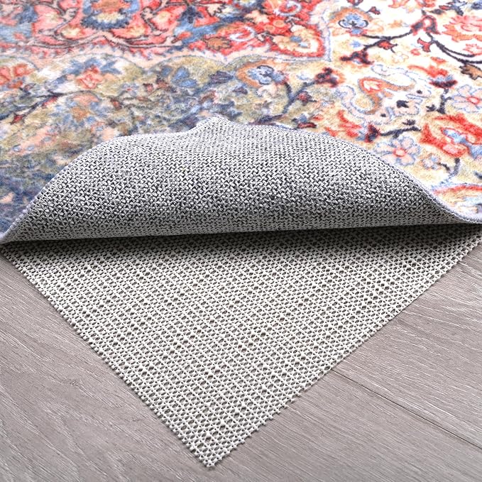 Non Slip Rug Pads for Hardwood Floors, 4x6 Rug Pad Gripper for Area Rugs, Under Carpet Anti Skid Mat, Beige, Keep Your Rugs Safe and in Place