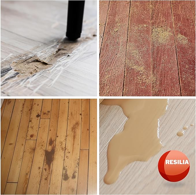 RESILIA Premium Clear Floor Protector Mat – Heavy-Duty Plastic Vinyl Covering for Hardwood, Tile, or Laminate Floors, Table, or Desk –American Modern Pattern 27" x 6' Waterproof Roll, Made in USA