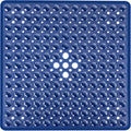 Square Shower Bathtub Mat Non Slip for Inside Shower Navy Blue 21x21 Inch, Shower Stall Mats for Bathroom Floor, Soft Bath Mat for Tub with Big Suction Cups Drain Holes, Easy Washable Dry