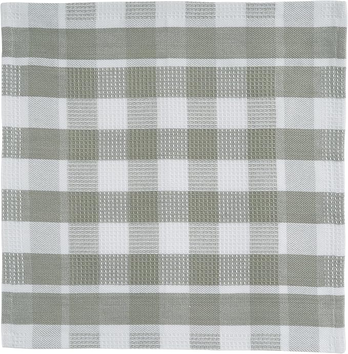 LANE LINEN 100% Cotton Kitchen Dish Cloths, Ultra Soft Absorbent Quick Drying Dish Towels, Multiweave Wash Cloths Dish Towel Sets, 12x12 Inches, 12 Pack - Grey