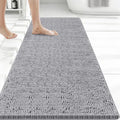 Bcoimo 48x24 Chenille Bath Mat – Non-Slip with Backing Bath Rug Ultra-Absorbent and Machine Washable Bathroom Mat Quick-Dry Design. Ideal for Bathroom Shower and Tub Areas