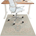 48"x60" Office Chair Mat for Hardwood Tile Floor, Under Desk Carpet Protector for Rolling Computer Chair Mat, Machine Washable Area Rug, Anti-Slip 1/5" Thick Low Pile Thin Vinyl Floor Mat, Beige Pink