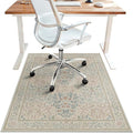 36"x48" Office Chair Mat for Hardwood Tile Floor, Under Desk Carpet Protector for Rolling Computer Chair Mat, Machine Washable Area Rug, Anti-Slip 1/5" Thick Low Pile Thin Vinyl Floor Mat, Beige Pink