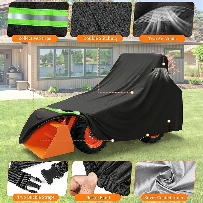 Tractor Cover for Branson Tractors 2515H 2020-Present, Compact & Utility Tractors Water-Resistant Outdoor Cover for Tractors with Loader, Heavy Duty Storage Cover