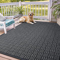 OLANLY Front Door Mat Outside Entrance 71x47, Absorbent, Heavy Duty Sturdy Natural Rubber Doormat Indoor Outdoor, Non-Slip, Stain and Fade Resistant, Low Profile Floor Mat for Entryway, Black Gray