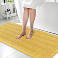 OLANLY Thick Bathroom Runner Rugs 47x24, Extra Absorbent Chenille Striped Bath Rugs, Rubber Backing, Machine Wash Dry, Long Bath Mats for Bathroom Floor, Tub and Shower, Home Decor Accessories, Yellow