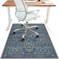 48"x60" Office Chair Mat for Hardwood Tile Floor, Under Desk Carpet Protector for Rolling Computer Chair Mat, Machine Washable Area Rug, Anti-Slip 1/5" Thick Low Pile Thin Vinyl Floor Mat, Dark Blue