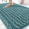 Yimobra Bathroom Rugs Non Slip Washable 24x17 Inch - Ultra Soft Absorbent Chenille Bath Mat, Quick Dry Shaggy Floor Carpet for Tub Shower, Teal Blue Home Decor Accessories