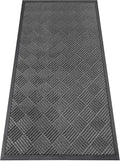 Indoor Outdoor Door Mat, 6’x 3' Doormat for Entryway, Rubber Backing Non Slip Front Door Mat Outside Entrance, Super Absorbent Commercial Floor Mat for Home Office, Gray