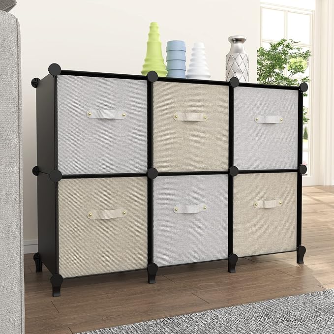 HOMIDEC 6-Cube Storage Organizer, Closet Organizer Storage Cabinet Shelf Bookcase Bookshelf,Storage Cubes Organizers Cabinet for Kids,Closet, Bedroom,Bathroom