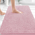 OLANLY Bathroom Rugs 30x18, Extra Soft Absorbent Chenille Bath Rugs, Rubber Backing Quick Dry, Machine Washable Bath Mats for Bathroom Floor, Tub and Shower, Home Decor Accessories, Dusty Rose