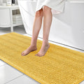 OLANLY Thick Bathroom Runner Rugs 70x24, Absorbent Chenille Striped Bath Rugs, Rubber Backing, Machine Wash Dry, Extra Long Bath Mats for Bathroom Floor, Tub and Shower, Home Decor Accessories, Yellow