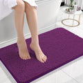 OLANLY Small Bathroom Rugs 24x16, Extra Soft Absorbent Chenille Bath Rugs, Rubber Backing Quick Dry, Machine Washable Bath Mats for Bathroom Floor, Tub and Shower, Home Decor Accessories, Purple