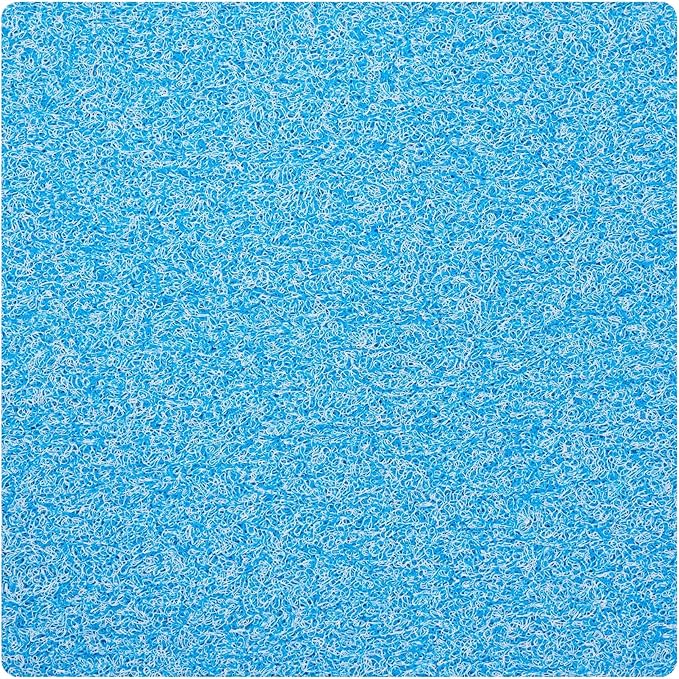 Enkosi Loofah Shower Mat Non Slip – Square Anti Slip Bath Mat for Inside Showers, Bathtub, Tub, Bathroom - Cushioned, Quick Dry PVC with Drain Holes - Secure Grip Safety Pad (Aqua Blue 24x24)