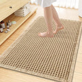 Smiry Waffle Bath Mat 47x32, Extra Soft Absorbent Bathroom Rugs, Non Slip Machine Washable Quick Dry Bath Rugs for Bathroom Floor, Tub, Shower, Home Decor Accessories, Brown