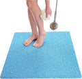 Square Shower Mat - Non Slip Shower Mats for Inside Shower - Extra Large 31x31 Shower Floor Mat Non Slip - Square Bath Mat for Shower - Secure Anti Slip Loofah Shower Bath Ma (31x31 Aqua Blue)