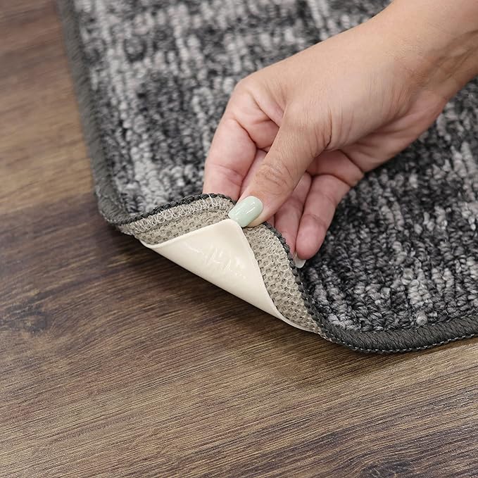 Mohawk Home Non Slip Corner Gripper Area Rug Tabs 8 Pack Anti Curling Double Sided Adhesive 4-inch x 4-inch Square