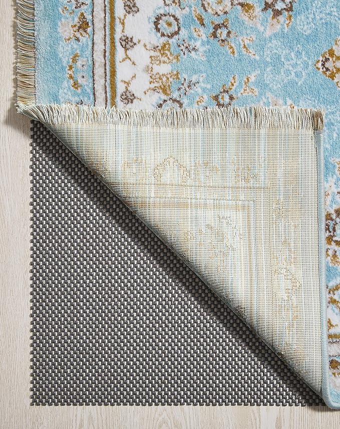 Veken 8x10 Ft Rug Pad Gripper for Hardwood Floors, Non Slip Dark Grey Rug Pads for Area Rugs, Thick Rug Grippers for Tile Floors, Under Carpet Anti Skid Mat, Keep Your Rugs Safe and in Place