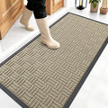 OLANLY Front Door Mat Outside Entrance 47x23, Absorbent, Heavy Duty Sturdy Natural Rubber Doormat Indoor Outdoor, Stain and Fade Resistant, Non-Slip Backing Low Profile Floor Mat for Entryway, Beige