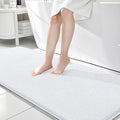 OLANLY Thick Memory Foam Bathroom Runner Rugs 70x24, Extra Soft Absorbent Long Bath Rug, Quick Dry Bath Mats, Non-Slip, Machine Washable Mat for Bathroom, Tub and Shower, Home Decor Accessories, White