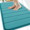 OLANLY Memory Foam Bath Mat 34x21, Super Soft Absorbent Bathroom Rugs, Quick Dry, Machine Washable Shower Floor Rugs, Bathmat Carpet, Bathroom Home Decor Accessories, Deep Lake