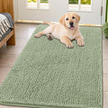 Smiry Dog Door Mat for Muddy Paws 47x32, Absorbent Dirt Trapper, Non-Slip Washable Chenille Entryway Rug for Inside Floor, Sage Green, Classic Solid