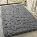 YIHOUSE Memory Foam Bath Mat Cobblestone Bathroom Rugs Super Water Absorbent Bath Mats for Bathroom Machine Washable Bath Rugs(24 x 36,Dark Gray)