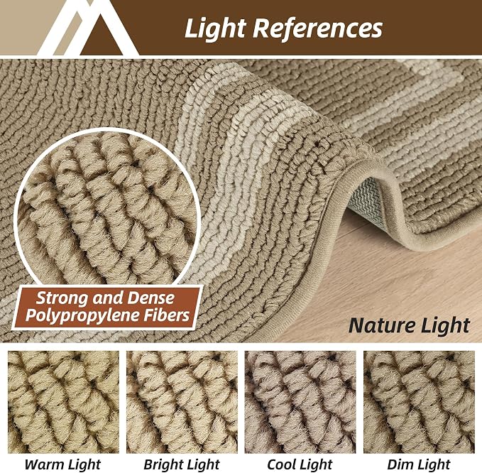 COSY HOMEER Kitchen Rugs Sets 2PCS,Non-Slip Washable Kitchen Mats for Floor,Absorbent and Stain Resistant Kitchen Runner Rugs for Kitchen Sink Laundry Entryway,24"x35"+24"x60",Beige